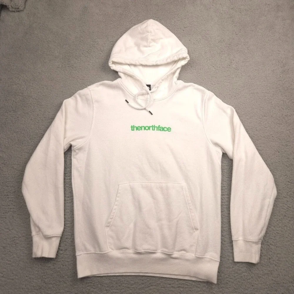 The North Face Hoodie Mens M White Fleece Pullover Back Logo Graphic